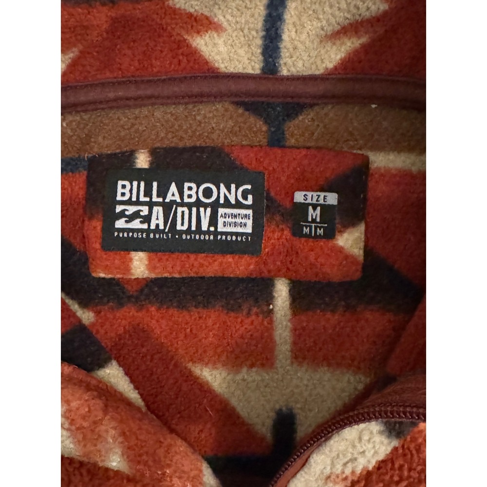 Billabong A/DIV Fleece Pullover Mens Medium Southwestern Geometric Quarter Zip - Picture 2 of 6